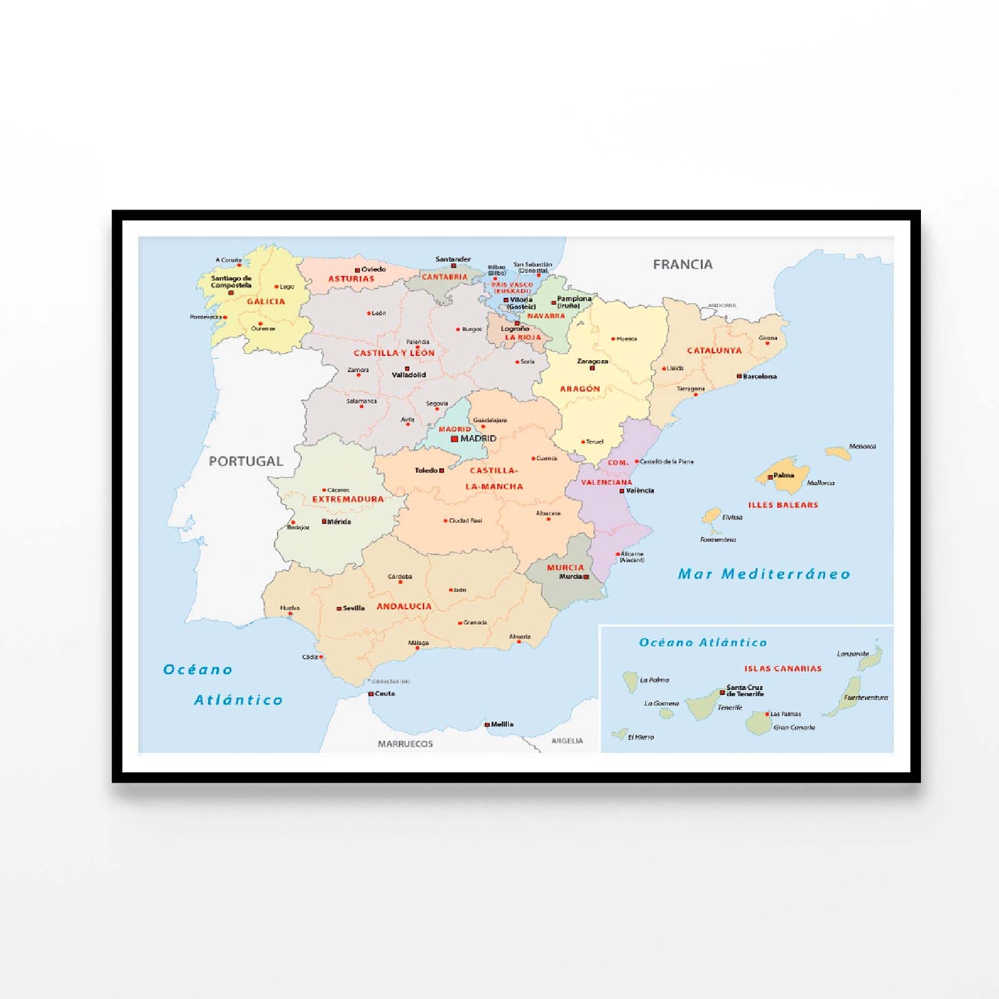 Autonomous Communities of Spain Home Decor Premium Quality Poster Print Choose Your Sizes