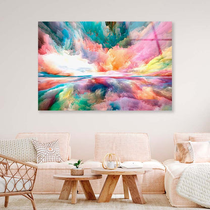 Rainbow Colors Clouds Abstract Acrylic Glass Print Tempered Glass Wall Art 100% Made in Australia Ready to Hang