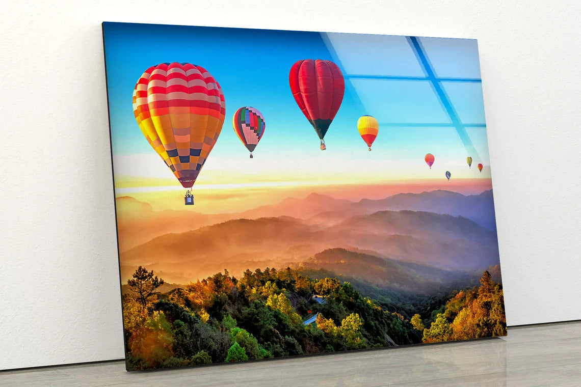 Air Balloons & Mountain UV Direct Aluminum Print Australian Made Quality