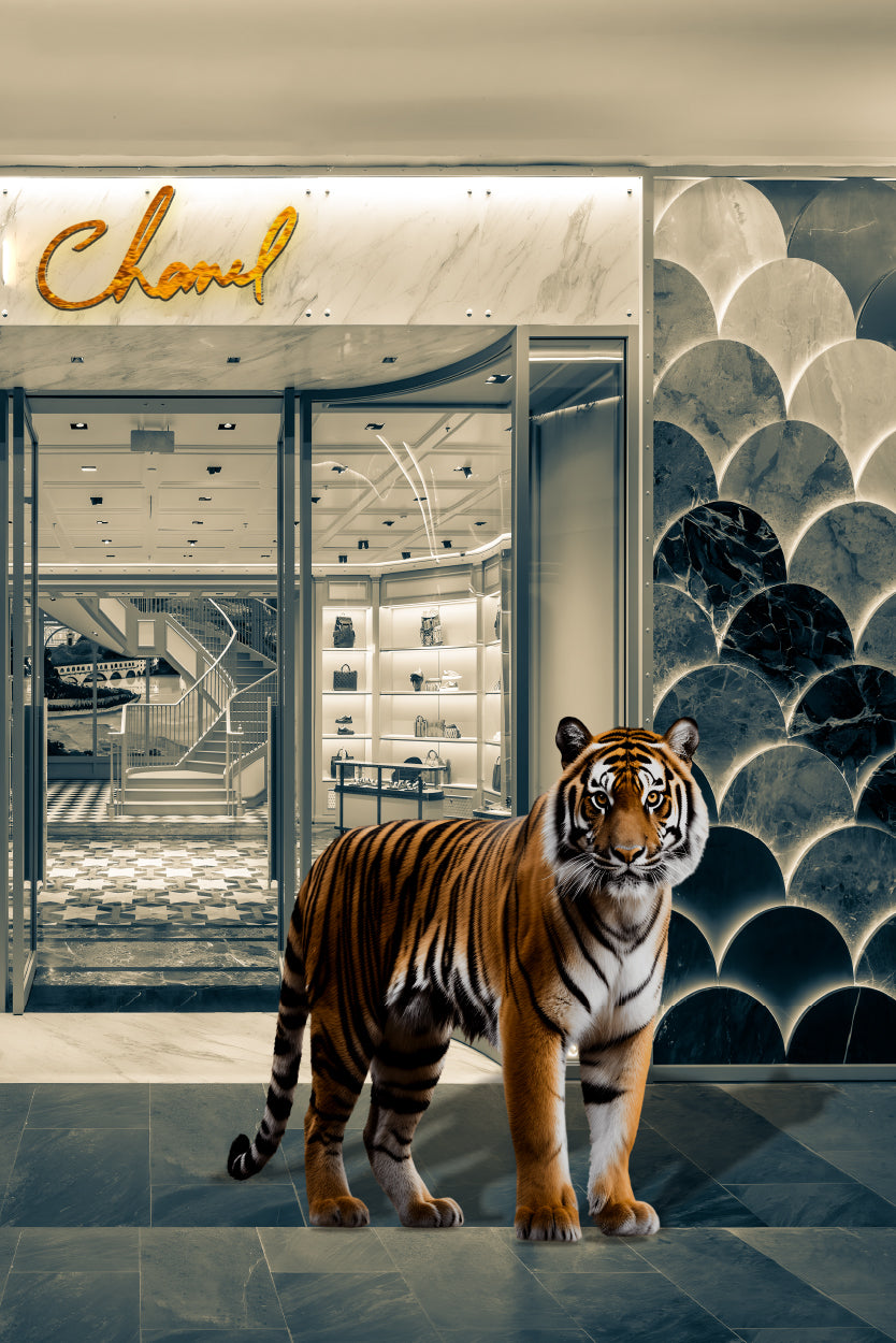 Elegant Fashion Store with Tiger Design Home Decor Premium Quality Poster Print Choose Your Sizes