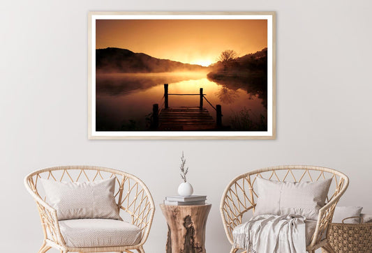 Morning Fog Over Scenery Lake at Urban Village Home Decor Premium Quality Poster Print Choose Your Sizes