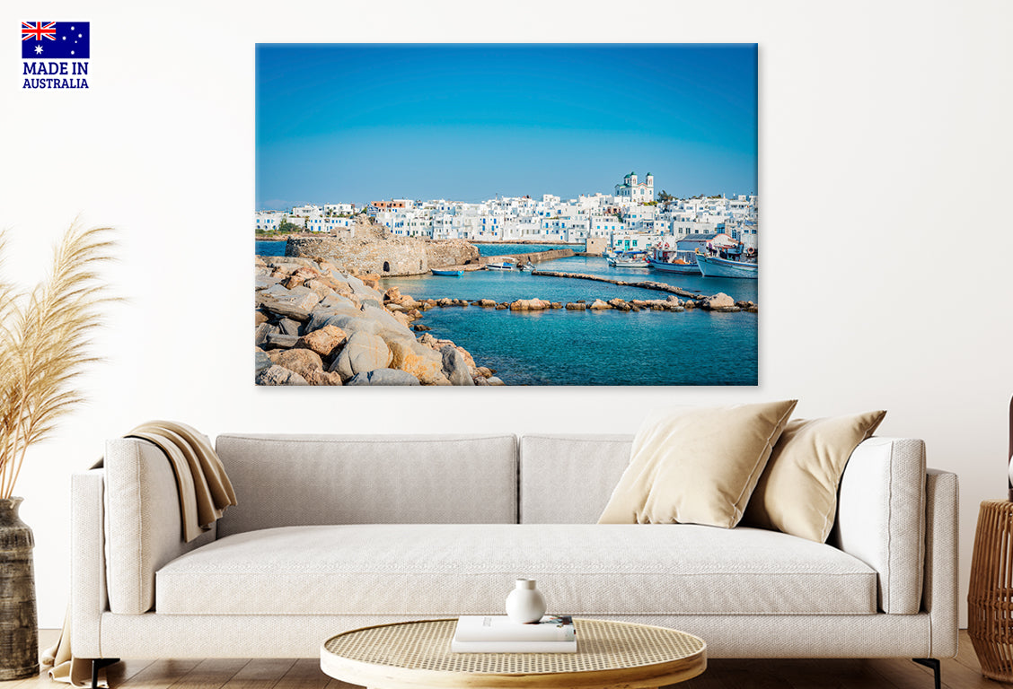 Naousa the Island of Paros Aegean Sea Greece Wall Art Decor 100% Australian Made