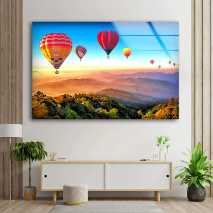 Air Balloons & Mountain UV Direct Aluminum Print Australian Made Quality