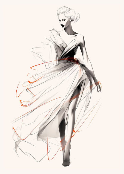 Chic Haute Couture Woman Gown Fashion Home Decor Premium Quality Poster Print Choose Your Sizes - Bella Home Decor