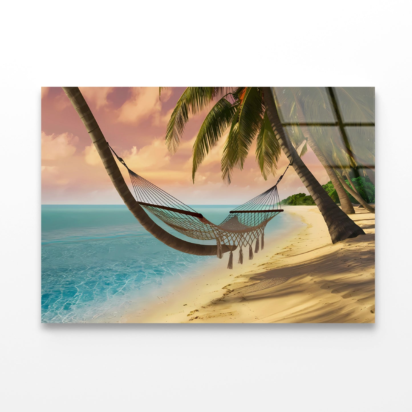 Hammock on the Beach Acrylic Glass Print Tempered Glass Wall Art 100% Made in Australia Ready to Hang