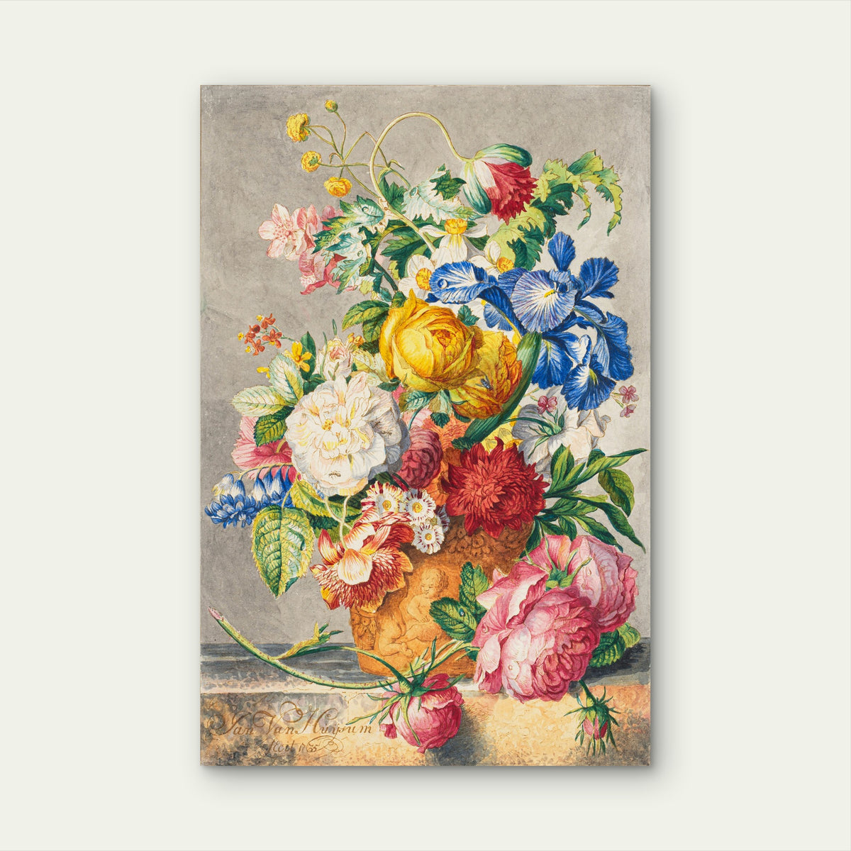 Floral Still Life Dutch Vintage Painting 60x90cm Metal Print Ready to Hang