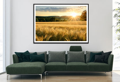 Summer with Bright and Golden Sun Meadow Home Decor Premium Quality Poster Print Choose Your Sizes