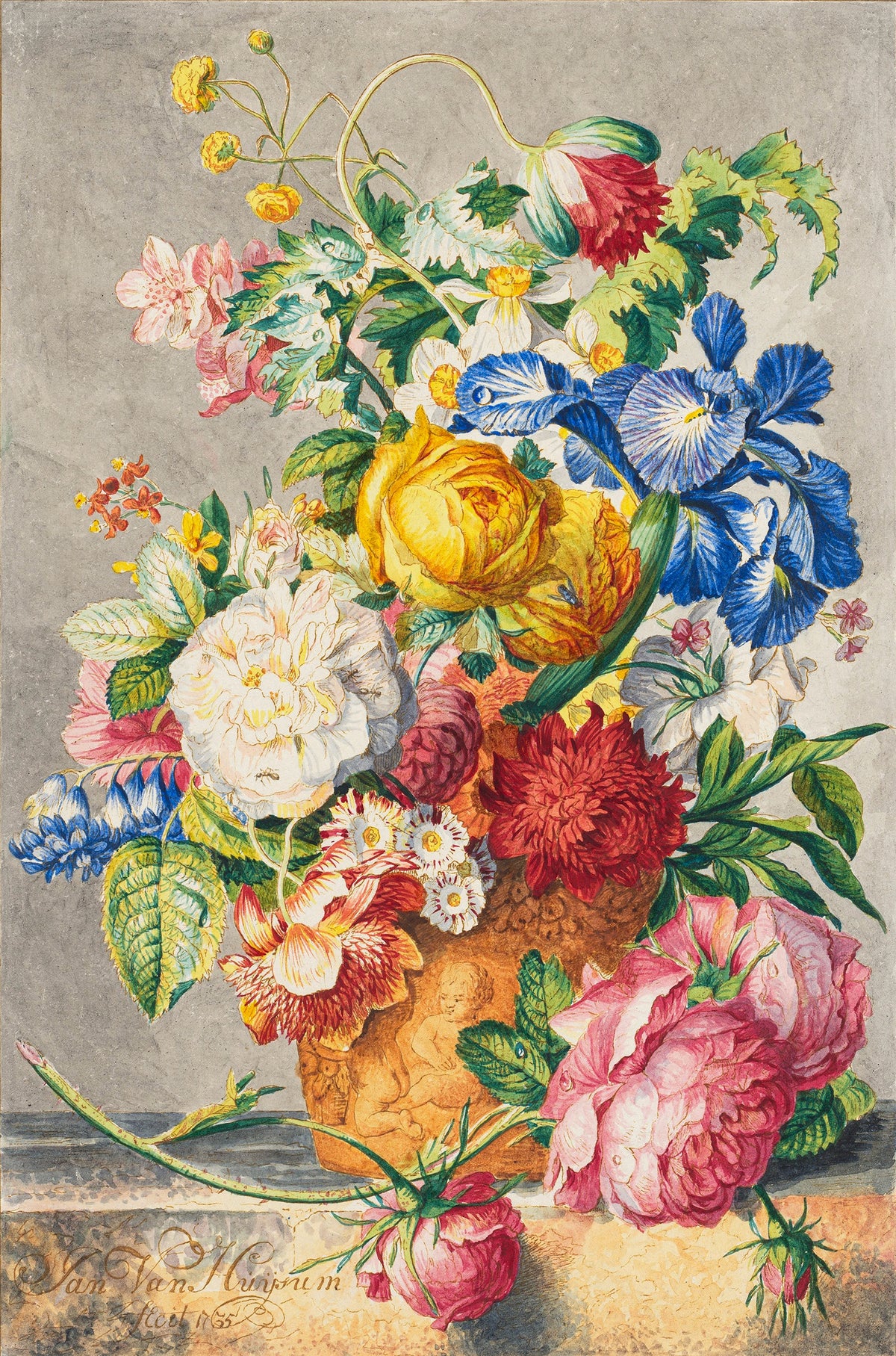 Floral Still Life Dutch Vintage Painting 60x90cm Metal Print Ready to Hang