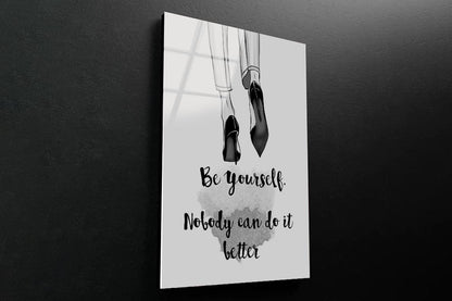 Be Yourself Quote 3D Design Acrylic Glass Print Tempered Glass Wall Art 100% Made in Australia Ready to Hang