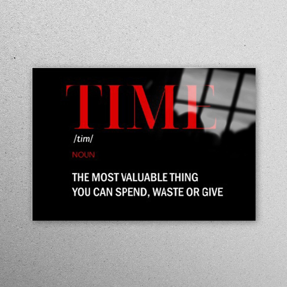 Time Definition Wall Art Acrylic Glass Print Tempered Glass Wall Art 100% Made in Australia Ready to Hang