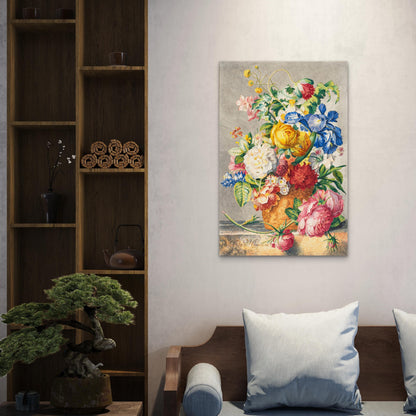 Floral Still Life Dutch Vintage Painting 60x90cm Metal Print Ready to Hang