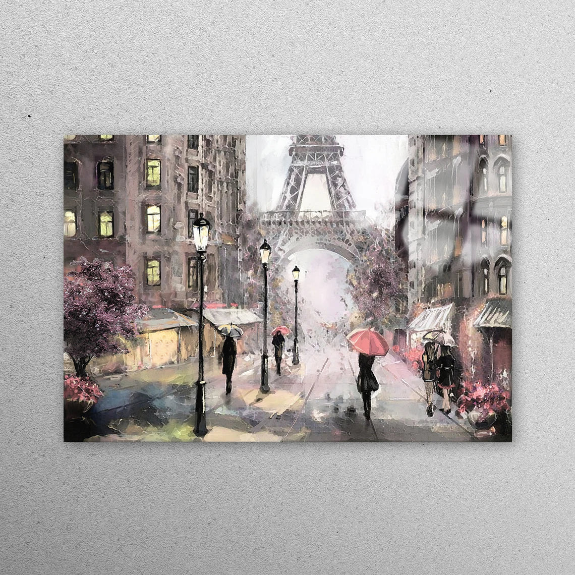 Romantic Eiffel Oil Painting Acrylic Glass Print Tempered Glass Wall Art 100% Made in Australia Ready to Hang