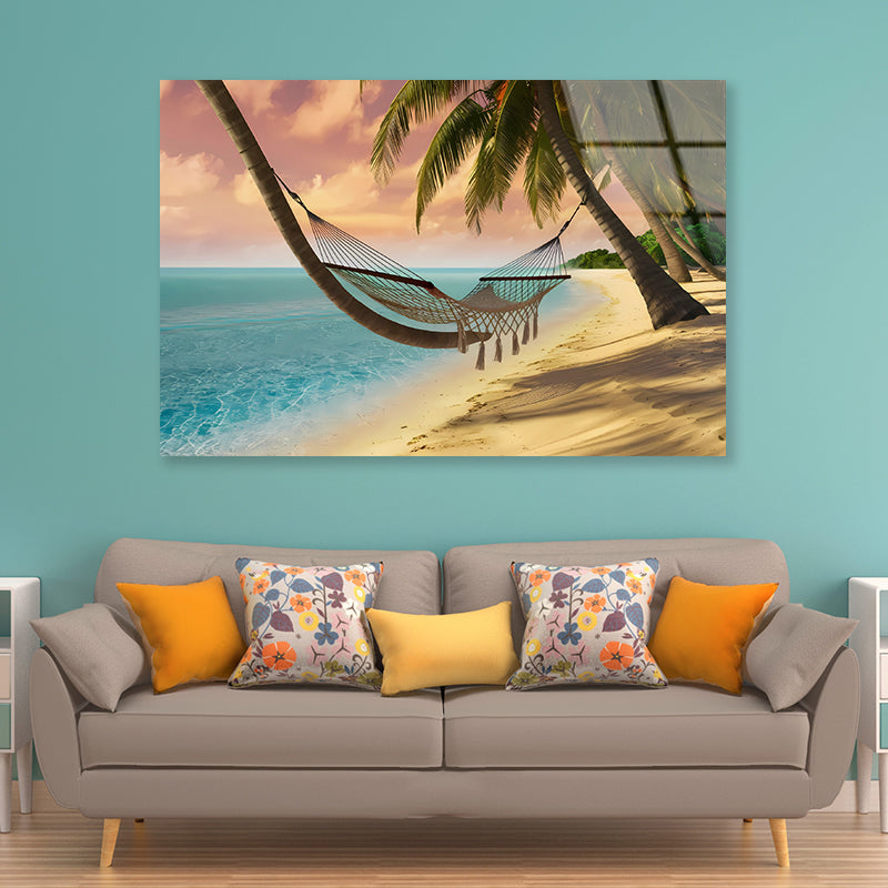 Hammock on the Beach Acrylic Glass Print Tempered Glass Wall Art 100% Made in Australia Ready to Hang