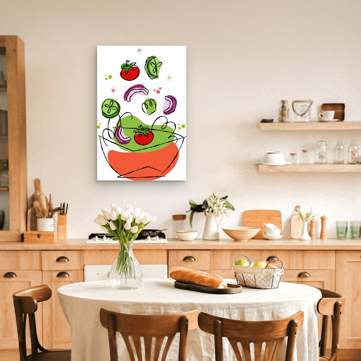 Abstract Fresh Vegetables Falling Into Bowl 60x90cm Metal Print Ready to Hang