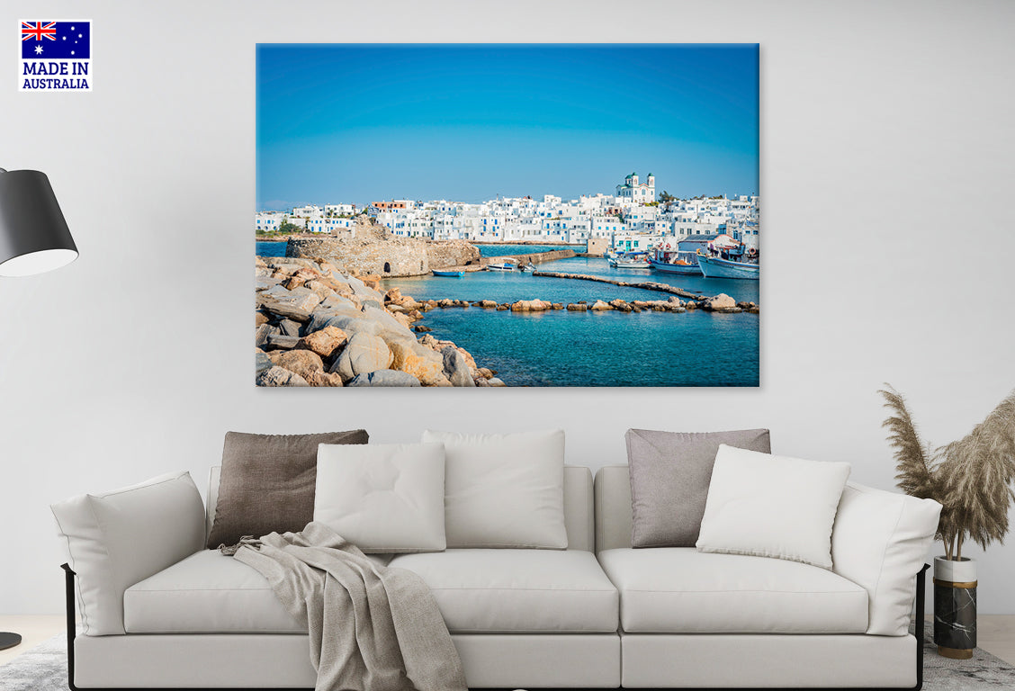 Naousa the Island of Paros Aegean Sea Greece Wall Art Decor 100% Australian Made