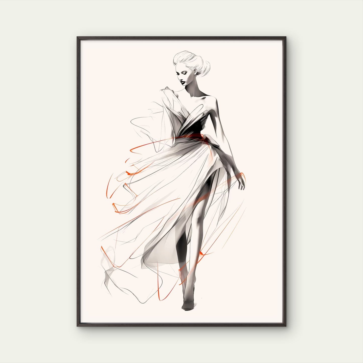 Chic Haute Couture Woman Gown Fashion Home Decor Premium Quality Poster Print Choose Your Sizes - Bella Home Decor