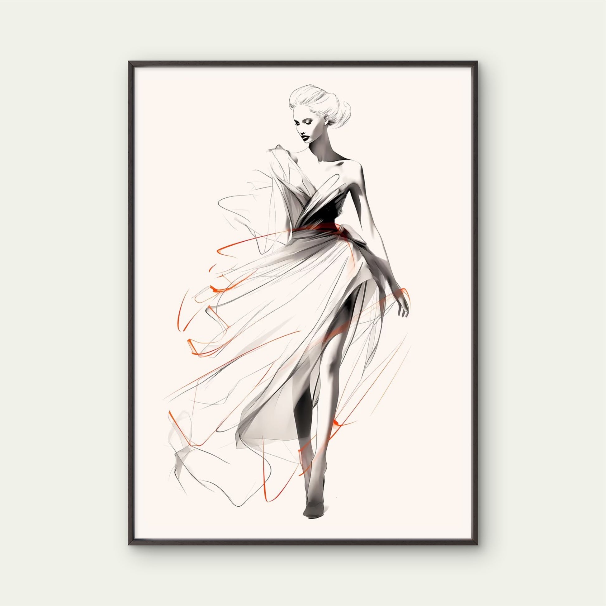 Chic Haute Couture Woman Gown Fashion Home Decor Premium Quality Poster Print Choose Your Sizes - Bella Home Decor
