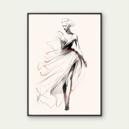 Chic Haute Couture Woman Gown Fashion Home Decor Premium Quality Poster Print Choose Your Sizes - Bella Home Decor
