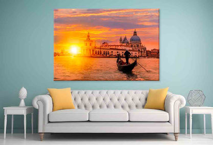 Gondolier Punting in Venice Canal Wall Art Decor 100% Australian Made