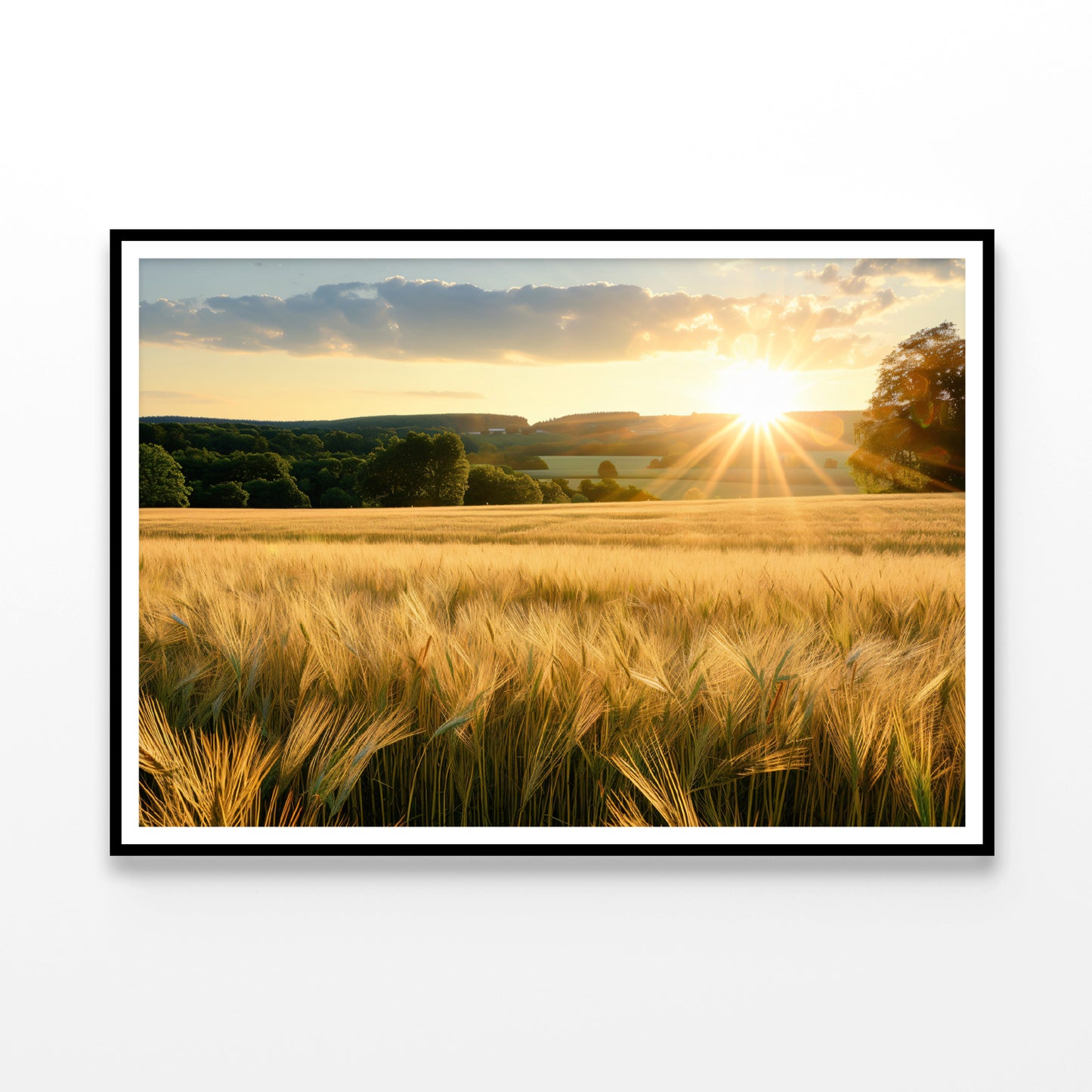 Summer with Bright and Golden Sun Meadow Home Decor Premium Quality Poster Print Choose Your Sizes