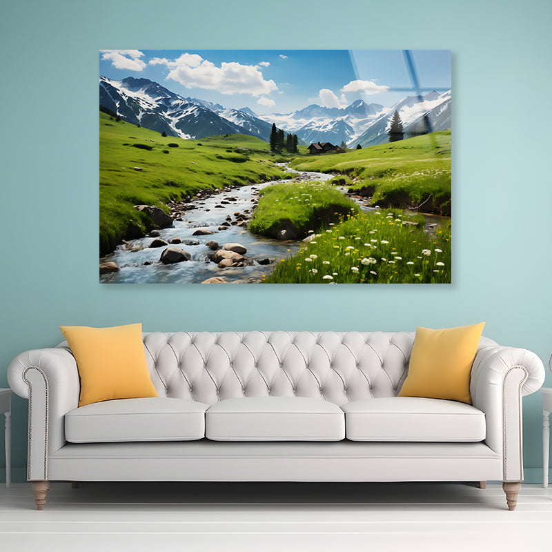 Lake and Mountains View Acrylic Glass Print Tempered Glass Wall Art 100% Made in Australia Ready to Hang