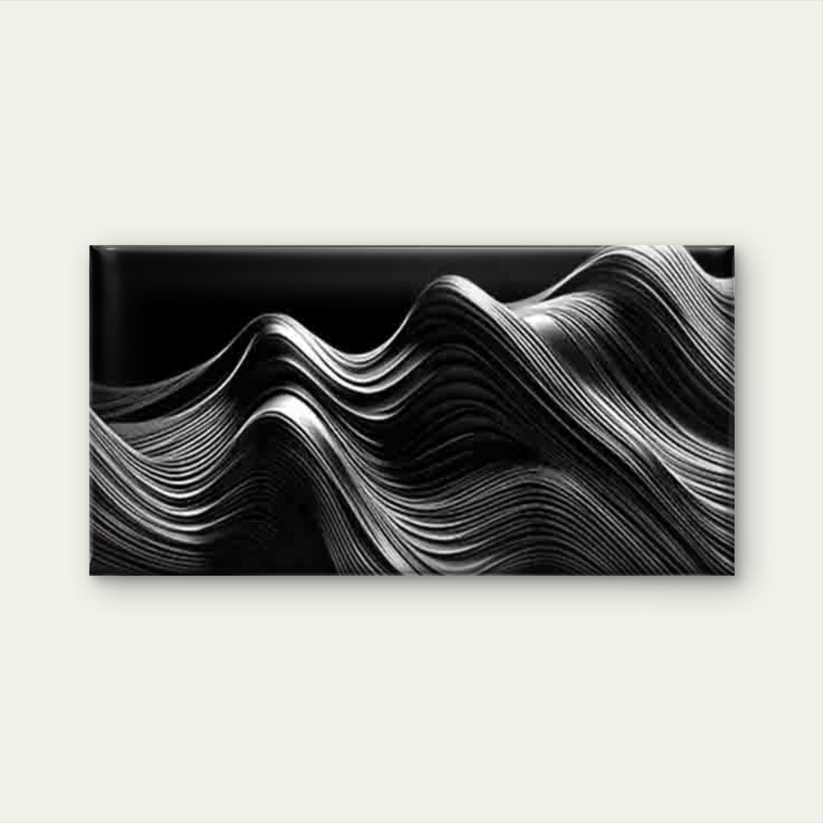 Wave Pattern of Black And White Wall Art Canvas Office Home Room Framed 120x60cm