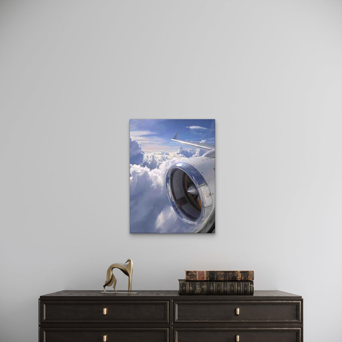 Featuring an Airplane Wing 60x90cm Metal Print Ready to Hang