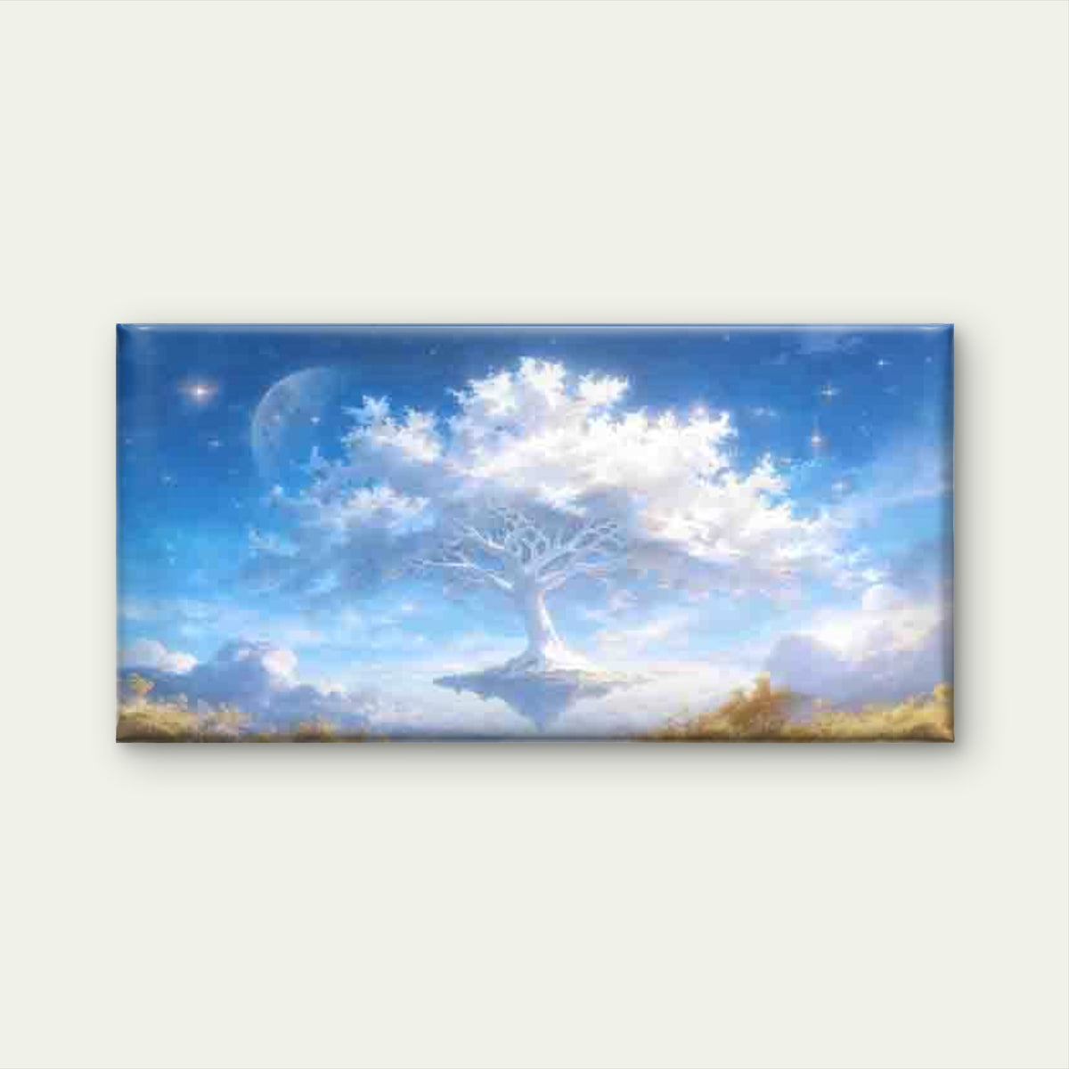 Fantasy Sky with Floating Tree Wall Art Canvas Office Home Room Framed 120x60cm