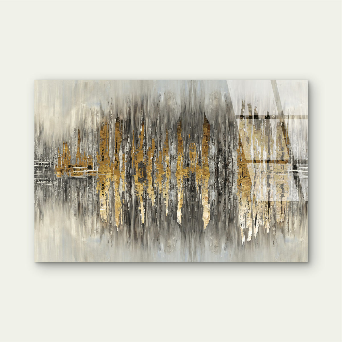 Abstract Gold Foil Grey Texture Acrylic Glass Printing Wall Art Australian Made Quality