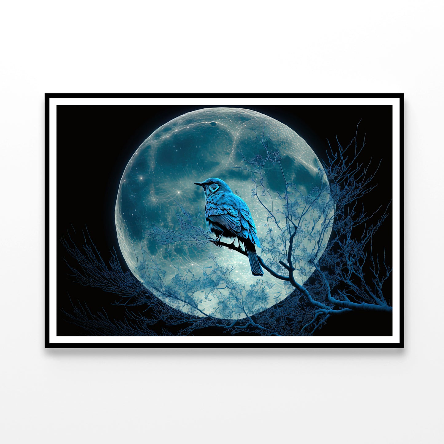 Bird, the Moon, and a Blue Night Home Decor Premium Quality Poster Print Choose Your Sizes