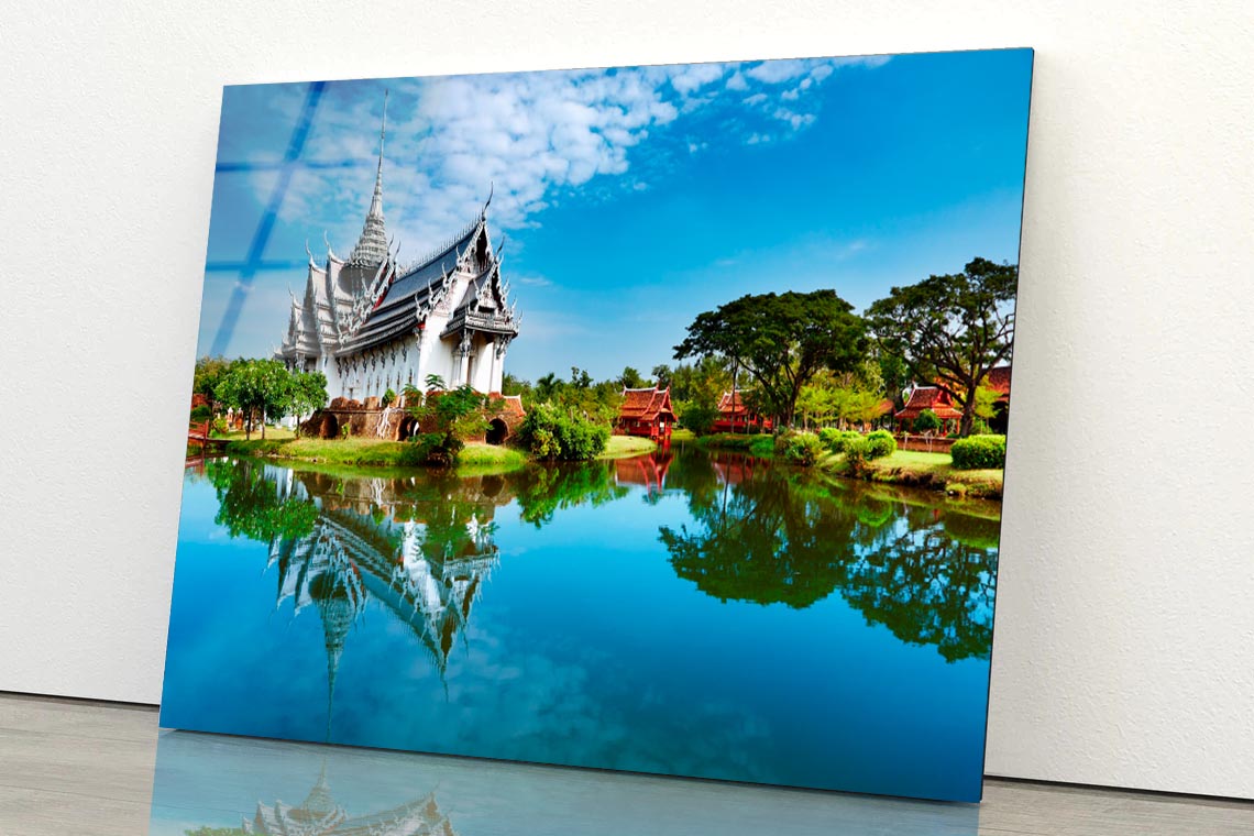 Sanphet Prasat Palace, Ancient City, Bangkok, Thailand Acrylic Glass Print Tempered Glass Wall Art 100% Made in Australia Ready to Hang