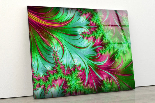 Green Pink Abstract UV Direct Aluminum Print Australian Made Quality