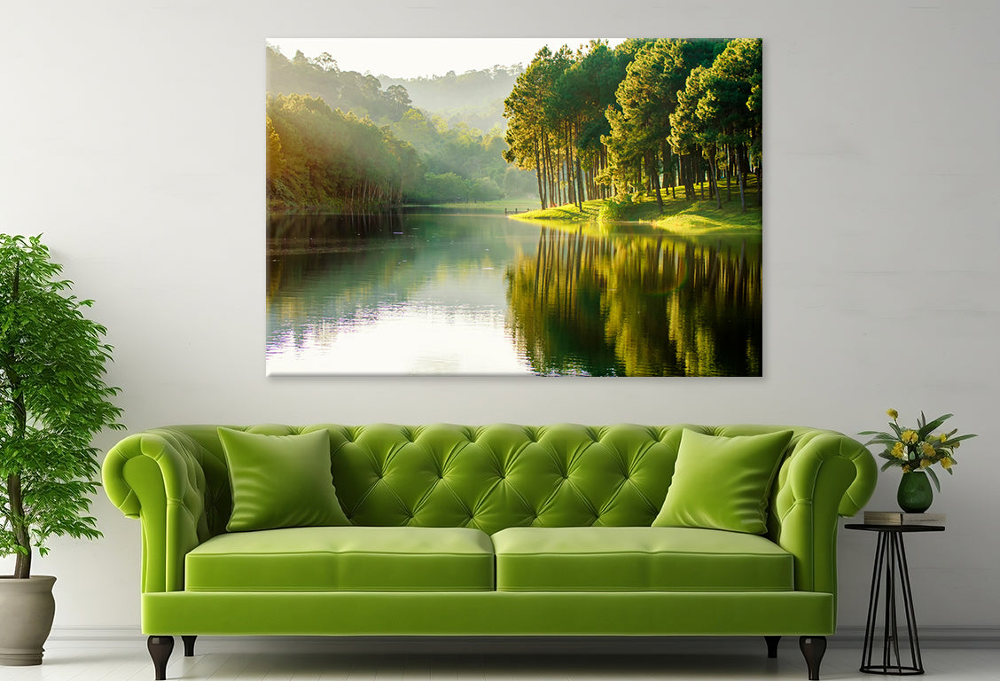 Pang Ung Reflection in Lake  Wall Art Decor 100% Australian Made