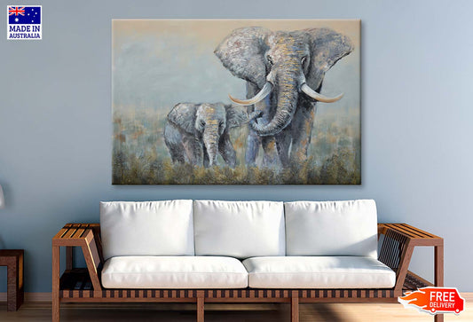 An Elephant, Animal, Gray Tone, Asia Wall Art Limited Edition High Quality Print