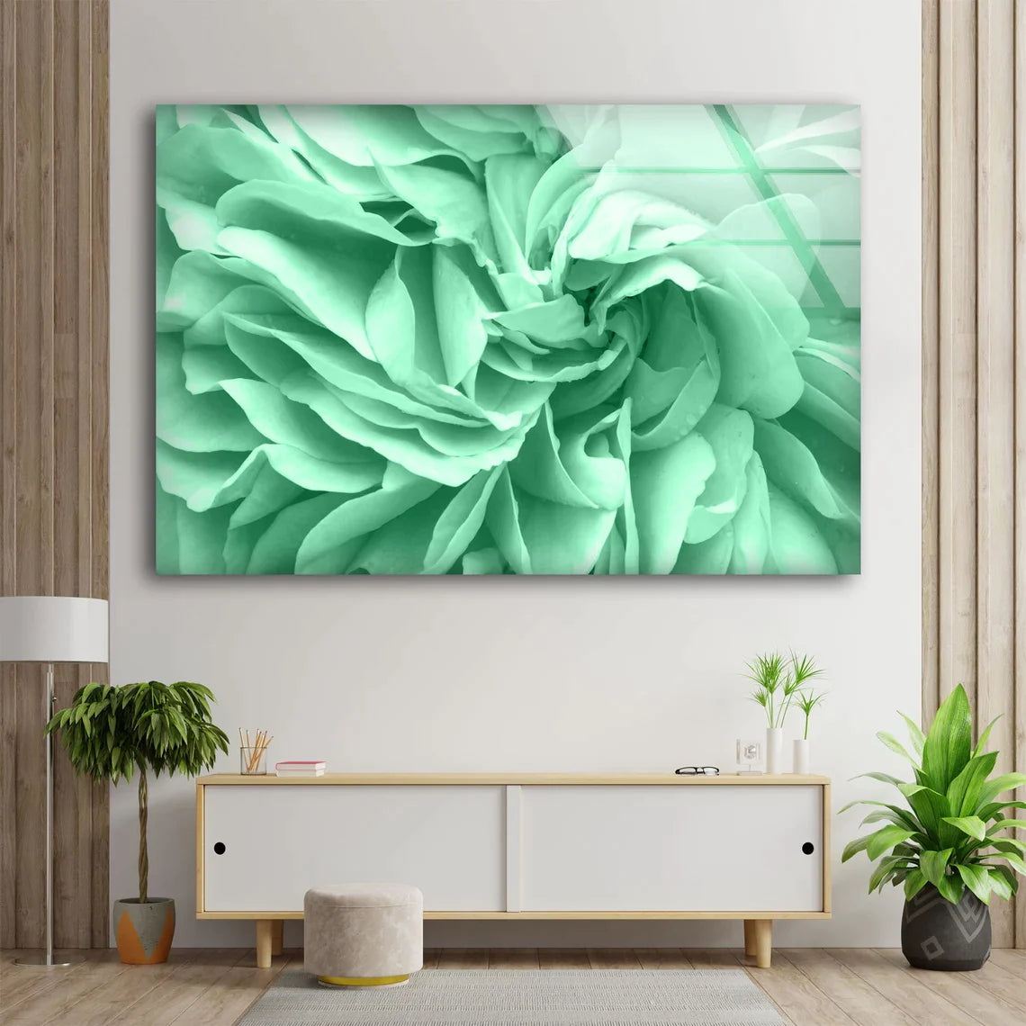 Green Flower Closeup UV Direct Aluminum Print Australian Made Quality