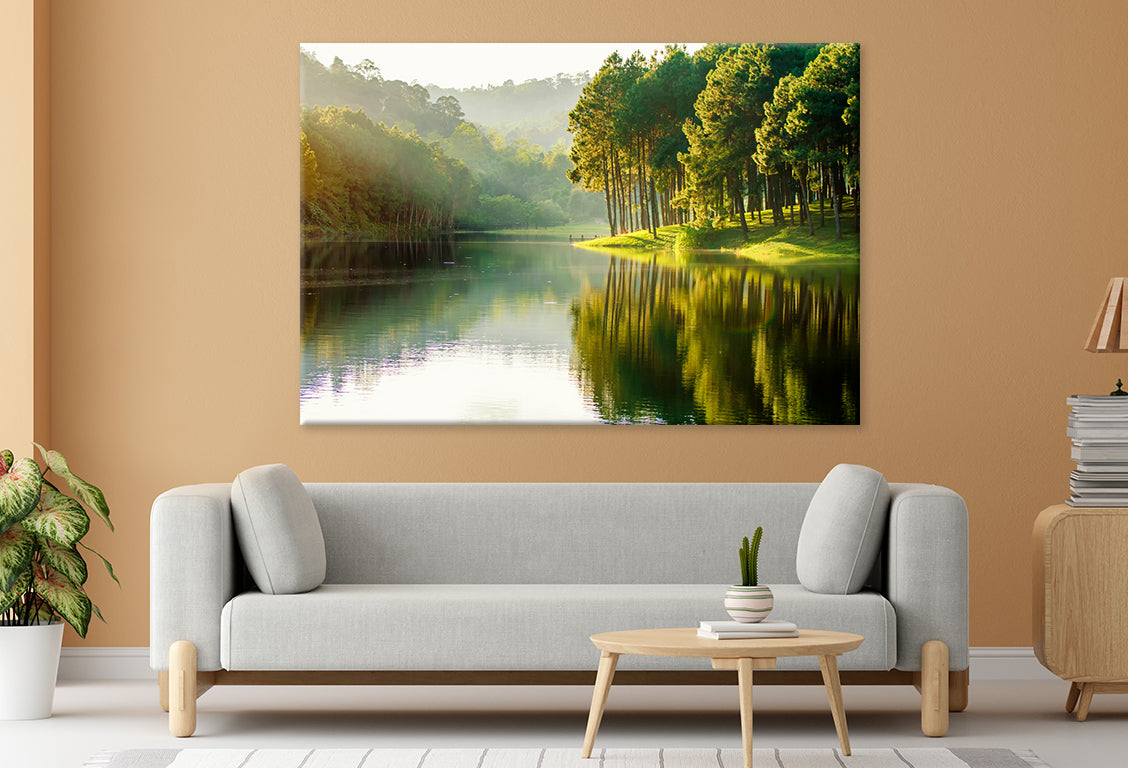 Pang Ung Reflection in Lake  Wall Art Decor 100% Australian Made