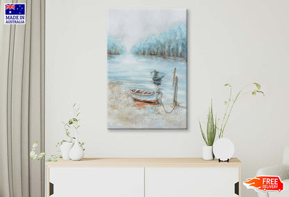 A Natural Scenery, Boat, Painting Wall Art Limited Edition High Quality Print