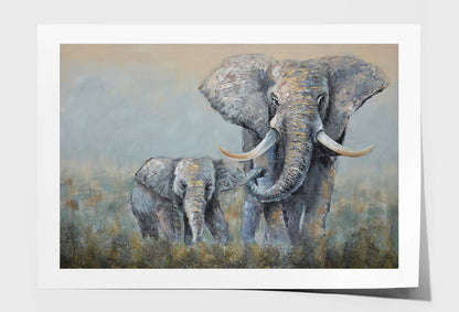 An Elephant, Animal, Gray Tone, Asia Wall Art Limited Edition High Quality Print