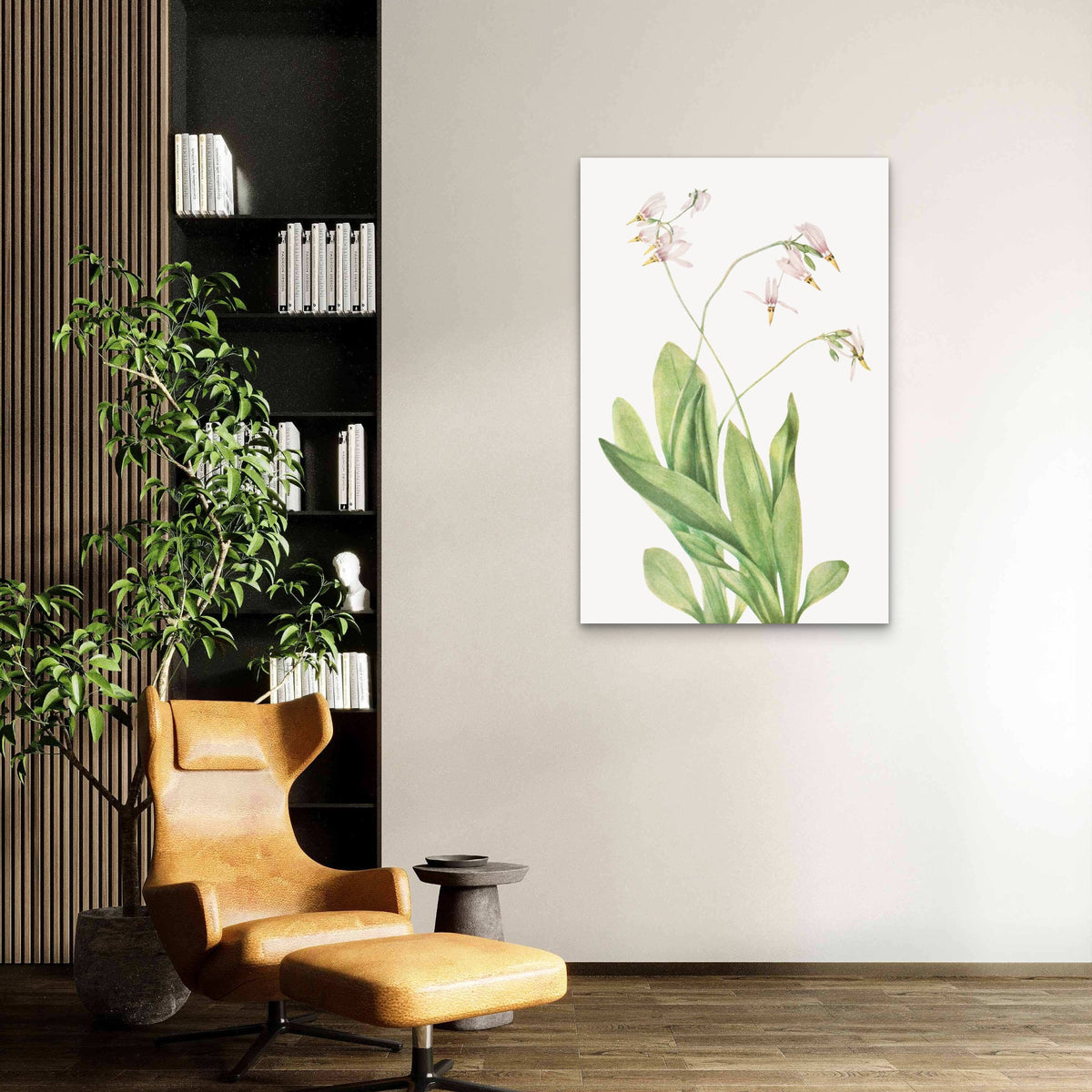 Pink Wildflower Plant Sketch 60x90cm Metal Print Ready to Hang