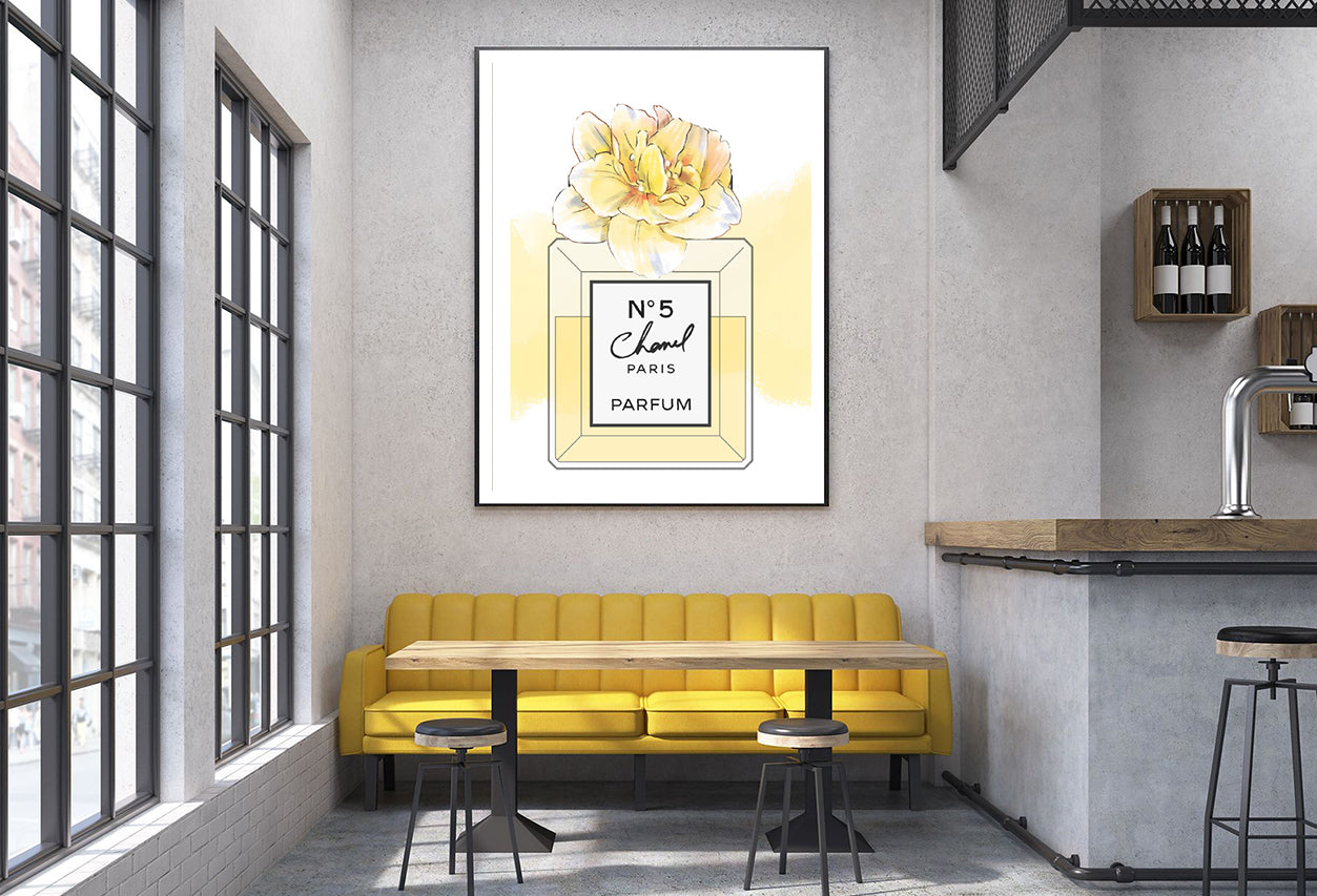 Yellow splash and Perfume Home Decor Premium Quality Poster Print Choose Your Sizes