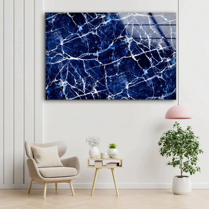 Blue & White Abstract UV Direct Aluminum Print Australian Made Quality