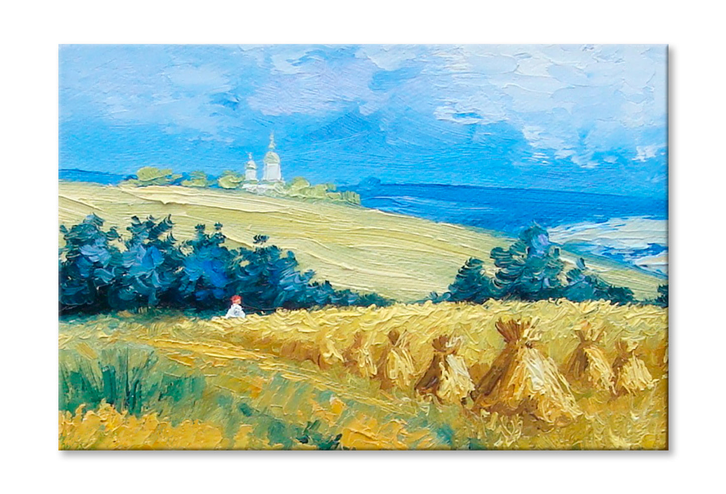 Natural Field View Oil Painting Wall Art Limited Edition High Quality Print Stretched Canvas None