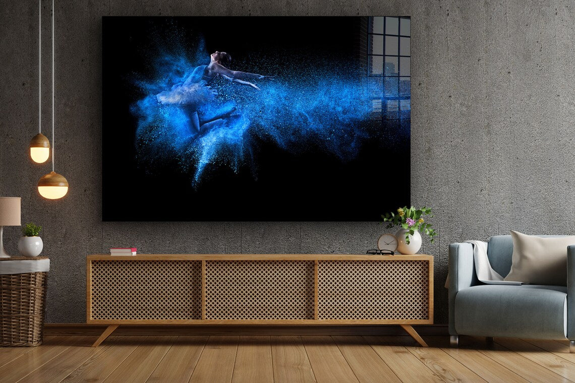 Blue Ballerina Abstract UV Direct Aluminum Print Australian Made Quality