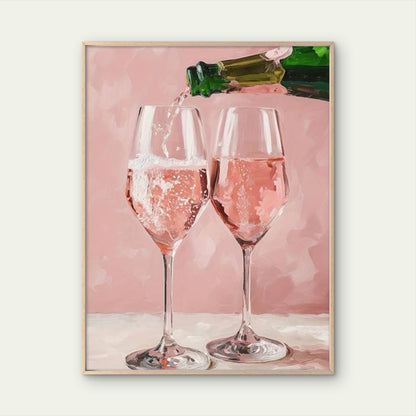 Trendy Pink Champagne Romantic Art Fashion Home Decor Premium Quality Poster Print Choose Your Sizes