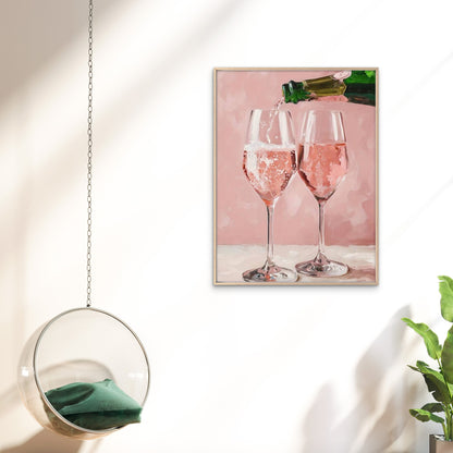 Trendy Pink Champagne Romantic Art Fashion Home Decor Premium Quality Poster Print Choose Your Sizes