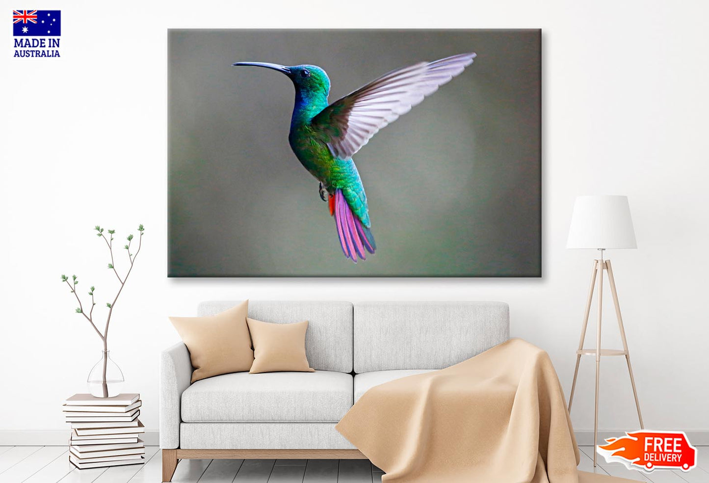 Green-Breasted Mango Female  Wall Art Decor 100% Australian Made