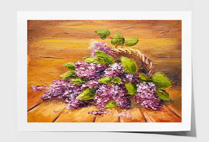 Lilac Flowers on the Floor Oil Painting Wall Art Limited Edition High Quality Print Unframed Roll Canvas None