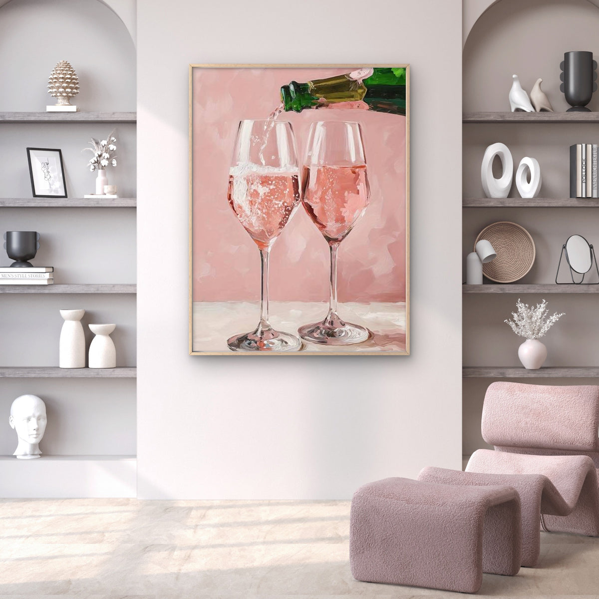 Trendy Pink Champagne Romantic Art Fashion Home Decor Premium Quality Poster Print Choose Your Sizes