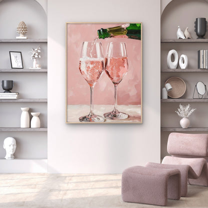 Trendy Pink Champagne Romantic Art Fashion Home Decor Premium Quality Poster Print Choose Your Sizes
