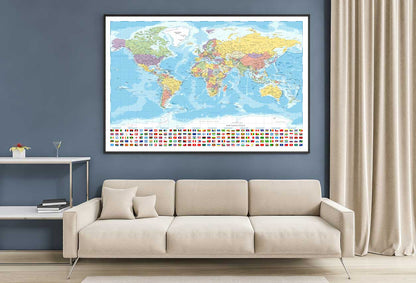 Country Flags & World Map Home Decor Premium Quality Poster Print Choose Your Sizes